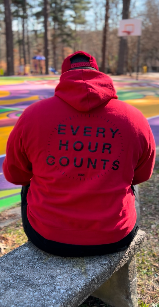 8760 Clock Hoodie - Red/Black/Yellow